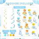 Fumete 72 Pcs Blue Little Pumpkin Baby Shower Decorations Fall a Little Pumpkin Is on His Way Hanging Swirls Autumn Thanksgiving Baby Shower Party Ceiling Streamers Decor for Home Party Supplies