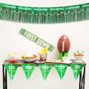 Football Party Decorations 10 Pack 98 FT Green Brown Foil Fringe Garland Metallic Tinsel Streamer for Superbowl Birthday Decorations Football Party Supply