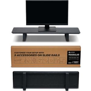 ULTRARM Moodular Wooden Monitor Stand Desk Organizer, Standard 33.4" Black