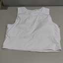 Sports Bras for Women Removable Padded Athletic Yoga Running Crop Tops Sleeveless Gym Workout Tops (X-Large, White)