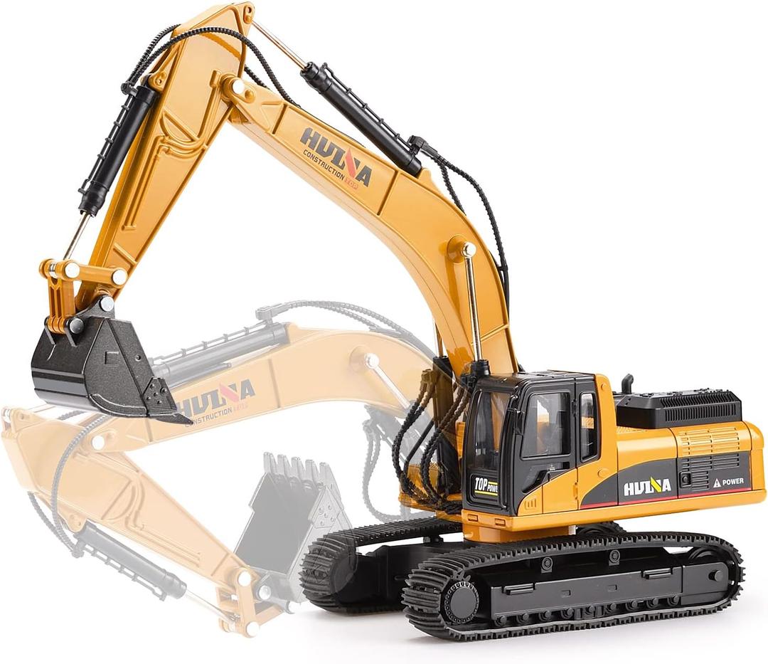 1/40 Scale Metal Excavator Toy, Diecast Construction Equipment Digger Trucks Toys for Boys Kids