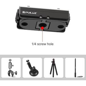 PULUZ Magnetic Quick Release Mount for Insta360 Ace/Ace Pro/DJI OSMO Action4/GoPro HERO12, Metal Quick Release Base with 1/4-inch Screw Hole and Adapter, Black