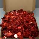 ShinyRelief 3 Pack 12 Inch Red Christmas Ornaments Balls Extra Large Hanging Decor Foldable Collapsible Tinsel Sequin Glitter Modern Indoor Outdoor Reusable Party Decor for Ceiling Porch Yard House