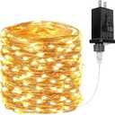 66Ft 200 LED Fairy Lights Plug in, Waterproof String Lights Outdoor & Indoor 8 Modes Christmas Light Bedroom Decor, Timer Twinkle Lights for Girl's Room Garden Party Christmas Decorations (Warm White) (1 Pack(200LED))