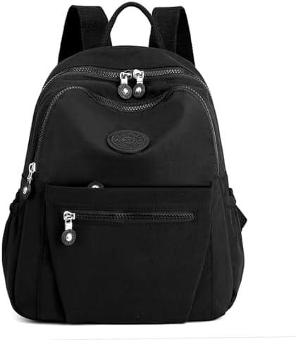 Tanweibago Mini Nylon Women Backpacks,11L Small Ladies backpacks Casual Lightweight Women Shopping Travel Daypack (Black)