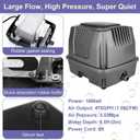 AquaMiracle Koi Pond Aerator Pond Air Pump with Self-Sinking Airline Rubber Air Diffuser, Air Flow Control Pond Deicer All-in-One Pond Aeration Kit for Outdoor Pond 2,000-5,000 Gallons