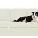 Chun YI 7 Piece Stretch Sofa Cover, 3 Seater Couch Slipcover with Three Separate Backrests and Cushions with Elastic Band, Checks Spandex Jacquard Fabric(Large,Ivory White)