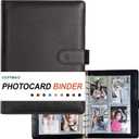 A5 Kpop Photocard Binder, 6 Ring Binder Collectors Album with 240 Card Slots, PU Leather Cover for Organizing K-Pop, Trading Cards, Game Cards & Memorabilia (Black)