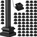 Dunzy 18 Pcs Iron Baluster Shoes Bulk Stair Flat Shoe with Screw Flat Square Baluster Shoe 1/2 Inch Stair for Staircase Scroll Basket Twist Knuckle Staircase Metal, Satin Black