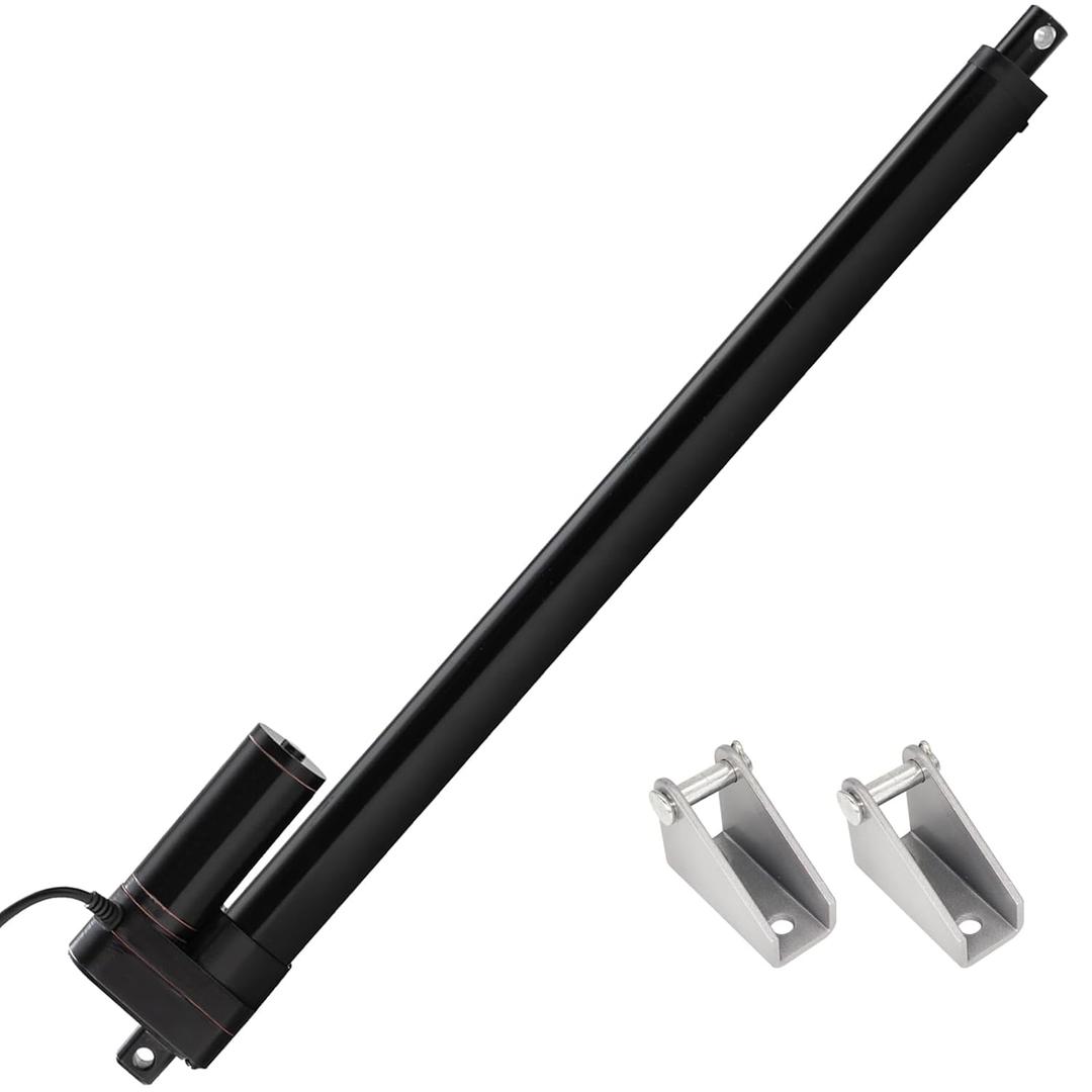 JQDML 24V Heavy Duty Linear Actuator 20 Inch Stroke 660 lbs IP65 Waterproof | 0.2 in/s Speed, Max Load 3000N, Low Noise, with Mounting Brackets, for Window Door Opener, Solar Tracker, RV, Home Automation