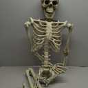 Halloween Skeleton Decorations,36" Posable Human Skeleton Decorations for Halloween Party Decor, Haunted House Props Indoor Outdoor Decoration