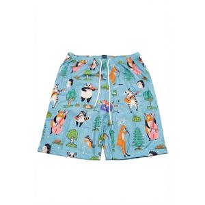 Unisex Casual Drawstring Shorts with Animal Musician Print – Size Large