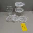 Soup Containers with Lids Glass 32 oz, 4 Cup Borosilicate Glass Food Storage Containers, Microwave & Freezer Safe Jars, Small Square Meal Prep Bowl for Salad, Fruit, Lunch, Ice Cream, Travel, 4 Pack (Transparent)