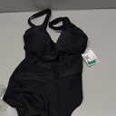 CUPSHE Women's One Piece Swimsuit Tummy Control Deep V Neck Double Straps Crisscross Back Tie Bathing Suit, M