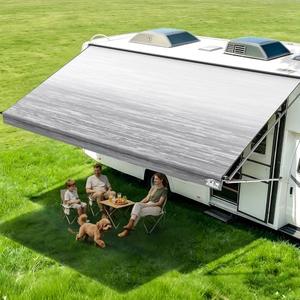 RVSNAIL RV Awning Fabric Replacement 17'2" – 19.5oz Heavy Duty Vinyl Camper Awning, Waterproof & UV-Resistant Universal Canopy for RV, Motorhome, Trailer (Gray Fade, 18FT)