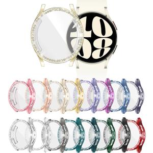16-Pack YUVIKE Watch Screen Protector for Samsung Galaxy Watch6 40MM, Bling Case TPU Soft Glitter Cover Full Protection with Crystal Rhinestone for Galaxy Smart Watch6 40mm(SM-R930)