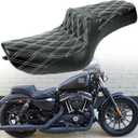 White MotorcycleSeats fit Harley Sportster Seat for Harley Sportster 883 1200 X48 72 Iron883 XL883N 2004-2006&2010-2022 Front Rear Driver Passenger Seat TwoUp seat for 3.3up-4.5 GAL Fuel Tanks