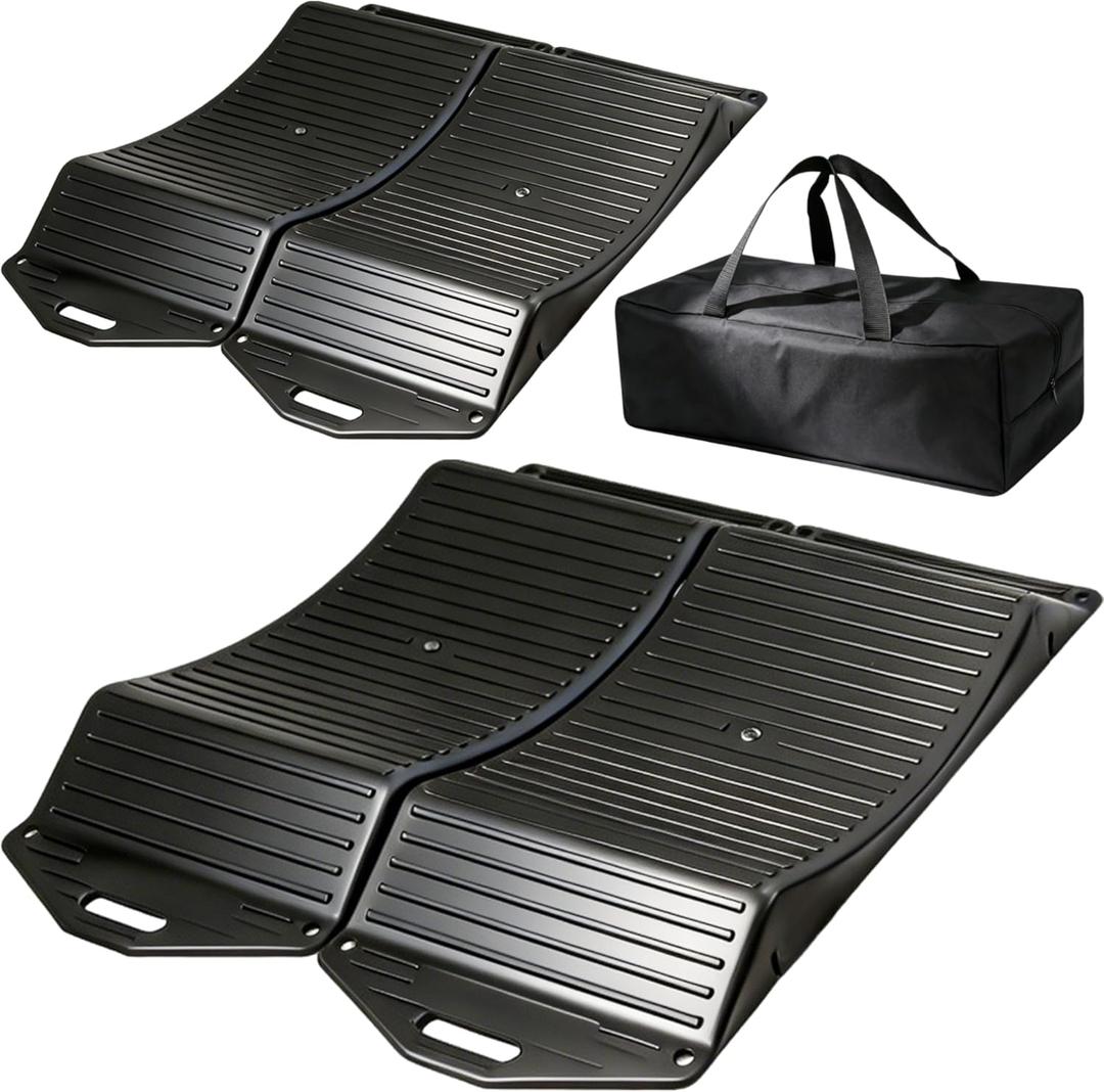 4Pack Tire Saver Ramps for Flat Spot and Flat Tire Prevention Tire Cradles Set with Interlock Design Plastic Car Ramps with Storage Carrying Bag for RV,Trailer,Truck