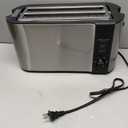 Elite Gourmet ECT-3100 4-Slice Long Slot Toaster | Extra Wide Slots for Bagels, Sourdough & Texas Toast | 6 Browning Settings | Reheat, Defrost & Cancel | Built-In Warming Rack | Stainless Steel