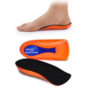 Plantar Fasciitis Inoles Heel Cup[Poron -Made in USA] Women Men Heel Insoles for Heel Pain,Heel Spurs, Flat Feet, Tendonitis, Shock Absorption Inserts (Black, Women 6-11.5 / Mmen 4.5-9.5)