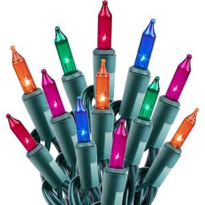 Minetom 100 Counts Clear Christmas String Lights 26.5 Feet Warm Mini Lights Waterproof for Indoor Outdoor Patio Wreath Garden Wedding Party Thanksgiving Holiday Xmas Tree Decorations, Multicolored