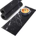 2 Pcs Trivet Table Runner Hot Plates Mat 12 X 40 Inch Heat Resistant Table Protector Waterproof Decorative Farmhouse Kitchen Trivets Counter Heat Proof Placemats for Hot Dishes (Black Marble, 2 Pcs)