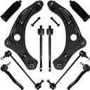 AUQDD 10Pc Front End Suspension Kit Fit For 2017-2020 Ni-ssan Kicks (To 12/20), 2 Lower Control Arm w/Ball Joint 2 Sway Bar Link 4 Outer Inner Tie Rod End (# 527-037 K623798 K750098 101-8578 ES800965)