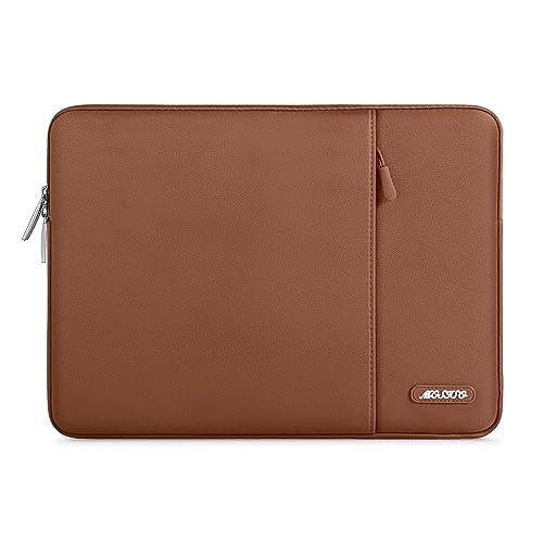 MOSISO Laptop Case 15 inch, 15 inch Laptop Sleeve Compatible with MacBook Air M5 A3448 M4 A3241 M3 A3114 M2 A2941 2026-2023, Dell XPS, Polyester Vertical Computer Sleeve Bag with Pocket, Caramel Brown