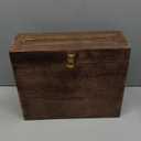 Wedding Card Box with Lock and Card Slit 12"X10"X4.5"- Distressed Gift Wishing Well Card Box for Weddings, Receptions, Birthdays, Graduations, Baby Showers, Honeymoon Funds (Burnt)