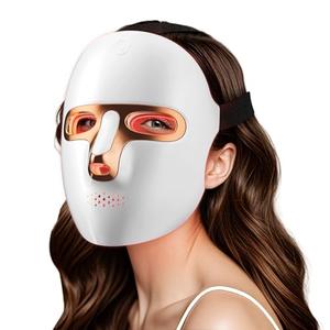 tinkoola Red Light Therapy Mask for Face & Neck, LED Face Light Therapy,USB C Rechargeable,Infrared Mask