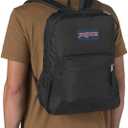 JanSport Cross Town Backpack 17" x 12.5" x 6" - Simple Bag for Everyone with 1 Main Compartment, Front Utility Pocket - Premium Class Accessories - Black
