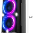 QxbJoy Portable Bluetooth Speaker: 160W Peak Powerful Loud Sound Deep Bass Wireless Boombox Large Subwoofer 15 Hours Battery Life Fast Charging with Led Light Show for Party Outdoor Camping Backyard