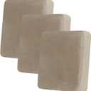 Hyha Velvet Couch Cushion Covers, Soft Sofa Seat Covers for sectional 3 Cushion Couch Washable, Magic Sofa Slipcover with Elastic Bottom, Non-Slip Furniture Protector for Pets, Kid(3PC, Taupe)