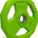 SPART Color Coded Weight Plate 2-Inch Rubber Coated Olympic Grip Plate for Barbell, Solid Cast Iron Weight Plates for Strength Training, Weightlifting, Crossfit, Home Gym, 2.5LB/5LB/10LB/25LB/35LB/45LB, Pair