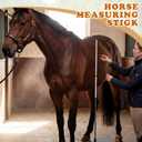 2 PCS Horse Height Measuring Kit - Foldable 91 Inch Tape & Lightweight Aluminum Stick (27.5-74.8 Inch), Accurately Measure Horse Height in Hands (Weighted Base)