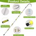 Buyplus 16FT(24FT Reach) Telescopic Gutter Cleaning Tools from the Ground, Long Reach Gutter Cleaner Wand with Hose Attachment, Rain Gutter Cleaner Tool with Extension Pole for 2nd Story House