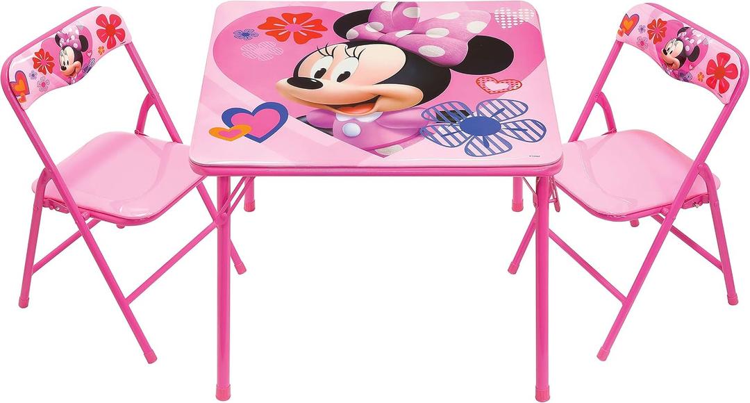 Minnie Mouse Activity Table Set with 2 Chairs for Girls Ages 3-7 Years Old, Onesize