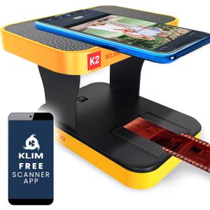 KLIM K2 Mobile Film Scanner 35mm + New + Positive & Negative Scanner + Slide Scanner + Photo Scanner + 35mm Color Film Developing Kit Essential + Your own 35mm Film Developing Service at Home