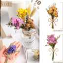 10 Pcs Mini Dried Flowers Bouquet Natural Gypsophila Don't Forget Me Dried Flowers Bouquet Plant Stem Bunch for DIY Craft Card Photo Props Vase Wedding Decor(Colorful)