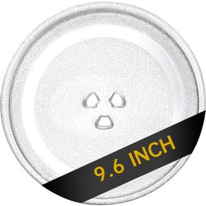 9.6" Microwave Glass Turntable Plate, 9.6" / 24.4cm Microwave Tray Replacement Glass Plate, Glass Tray Replacement for LG, GE, Magic Chef, Hotpoint, Panasonic, Kenmore, etc