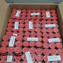 Tea Light Candles Colored Unscented Metallic Tin Cups Set of 18 Made in USA (Red)