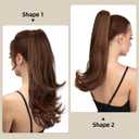 Clip in Ponytail Extension 18 Inch Pony Tails Hair Extensions for Women Long Straight Curly Tail Ponytail Hair piece Synthetic Fake Versatile Pony (Red Vino)