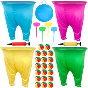 Granny Pants Yard Game, Granny Pants Party Game with Oversized Pants Bouncy Balls Ground Stakes Storage Bag and Air Pumps, Outdoor Tossing Games for Adults Family Carnival Party Reunion Gathering