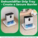 Forestchill Drip Tray for Dehumidifier, 9.5" x 9.5" x 2" Hard Plastic Drip Pan with Raised Edge, Leak-Proof Floor Protection for Semiconductor Dehumidifiers, White