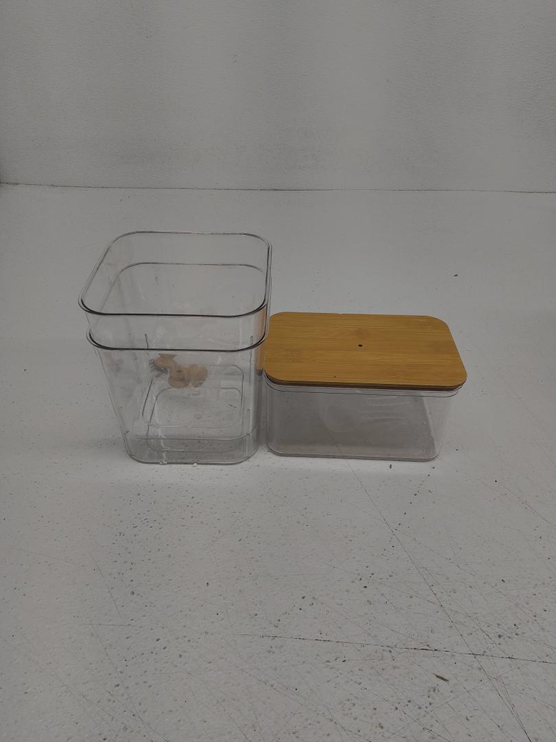 CHANCETSUI Stackable Storage Bins with Lids: Clear, 5x7, 3 Pack