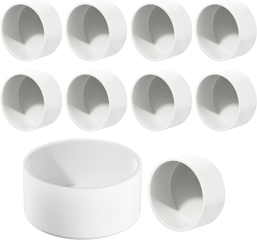 10 Pack 2inch PVC End Cap Fitting for Schedule 40 PVC Pipe, White Slip Socket Cap Connector for Irrigation Pool Spa and Cold Water Lines