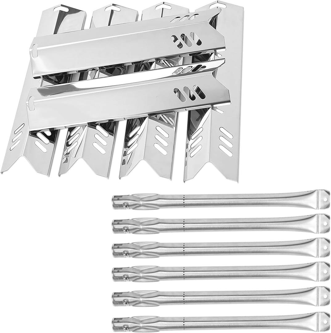 Grill Replacemen Parts for Outdoor Gourmet 6 Burner Gas Grill GR2205720-OG-00 FSOGBG1108 GR2205723-OG-00 162193 GR2205501-OG-00 GR2323101-OG-00 Flame Tamer Heat Plates Burner Tubes