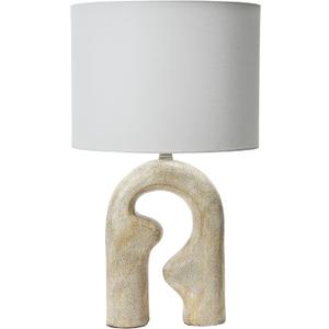 Creative Co-Op Modern Abstract Sculptural Table Lamp with Drum Shade, Distressed Natural