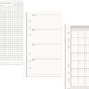 AxeWoodz A6 Refill Paper 3 Pack Undated Daily Weekly Monthly Binder Inserts 6-Hole Punched Filler Paper Planner Refills, 135 Sheets/270 Pages Refillable Planner Binder Papers