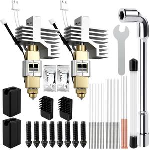 2Pack Hotend Kit for Elegoo Centauri Carbon, Upgrade 3D Printer Extruder Hot End with 0.2/0.4/0.6mm Hardened Steel Nozzle Replacement Print Head Heat Sink Hotend for Elegoo Centauri Carbon 3D Printer